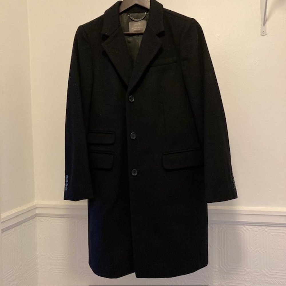 J Crew Women's Black Nello Gori 3/4 length pea coat size 12 EXCELLENT